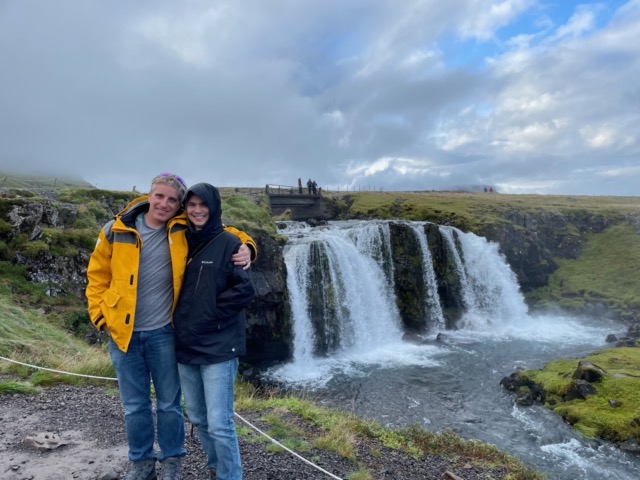 Myke and James in front of the Kirkjufellsfoss