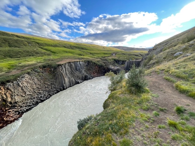 Stuðlagil Canyon from the observation platform