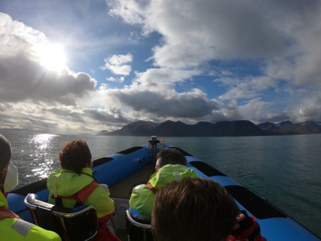 On board the Rib speedboat, in search of whales