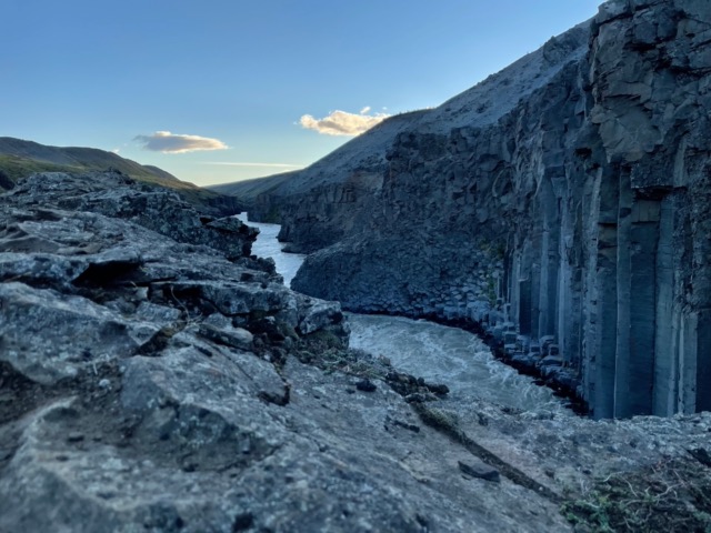 Sunset over the basalt columns