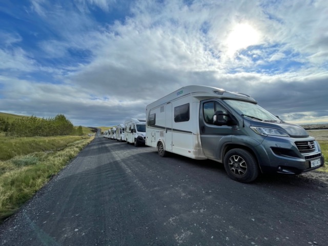 Jeremy started a trend with parking his RV on the side of the road and then me behind him then a bunch of others
