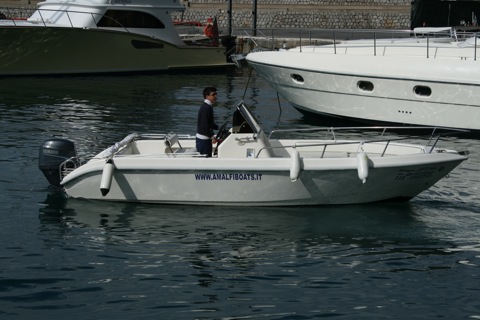 Andrea picking us up in the harbor