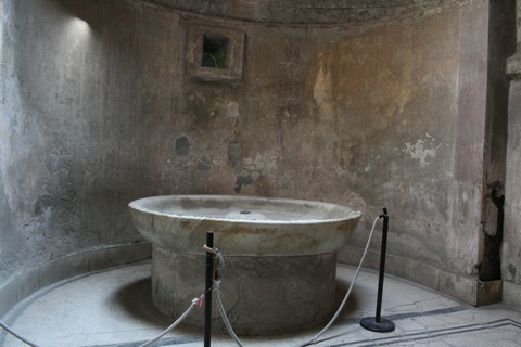 Basin in the hot bath room called a