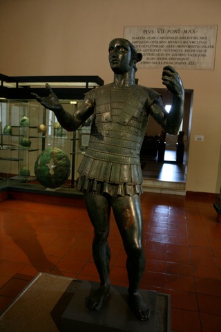Bronze statue of a warrior, Marte of Todi. Nearly life-sized.