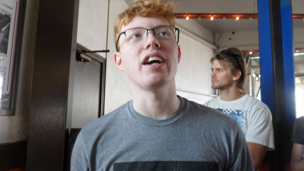 Jaxon looking intently