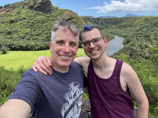 Myke and James at the Wailua River