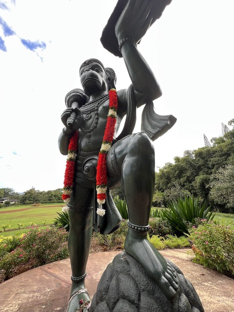 Lord Hanuman statue at the Hindu Monastery
