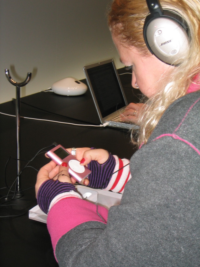 Looks like she found the perfect iPod!