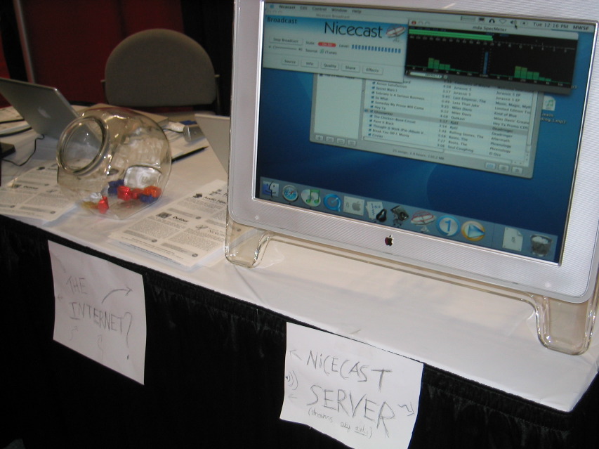 I couldn't resist taking a picture of this.  Home-made, hand-written signs taped to the front of the table.