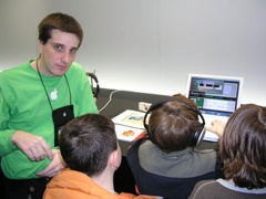 Me demonstrating GarageBand to some kids