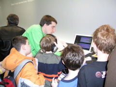 Me demonstrating GarageBand to some kids