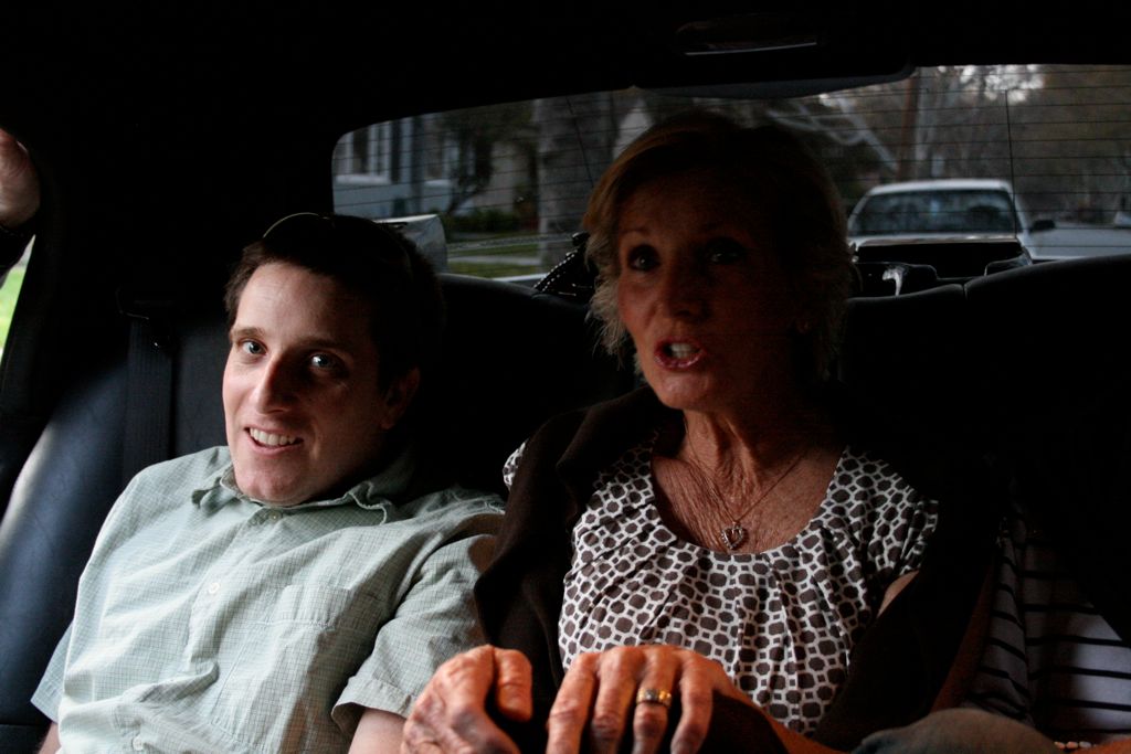 Myke and Mom in the limo