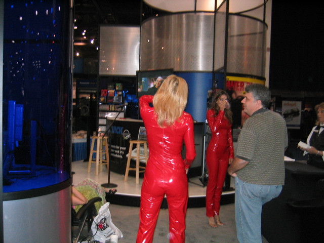 Ladies in tight red leather