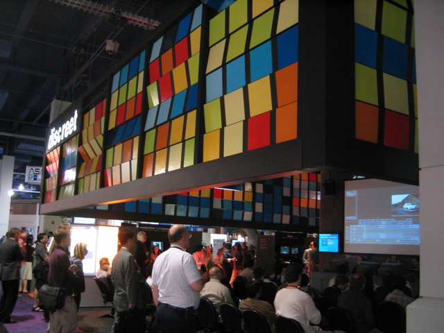 discreet's booth...the color panels rotated randomly