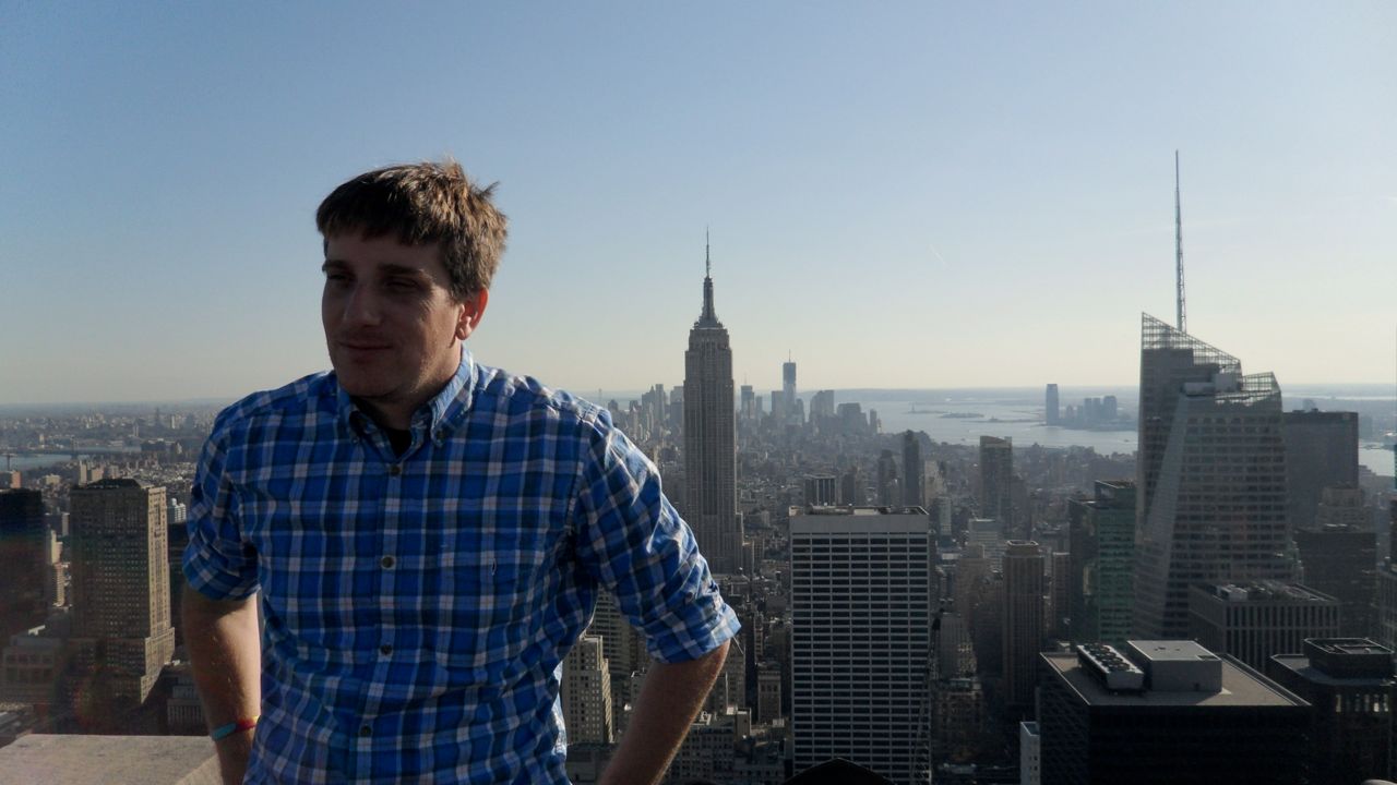 Myke and the Empire State Building from Top of the Rock