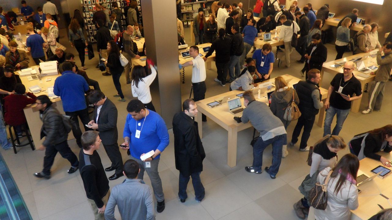 Downstairs at the Apple Store 5th Avenue