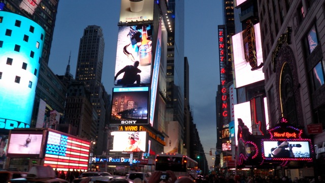 NYPD American Flag in Times Square