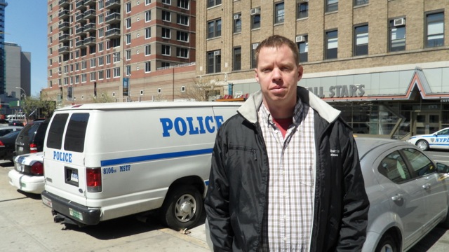 Rob and a police van