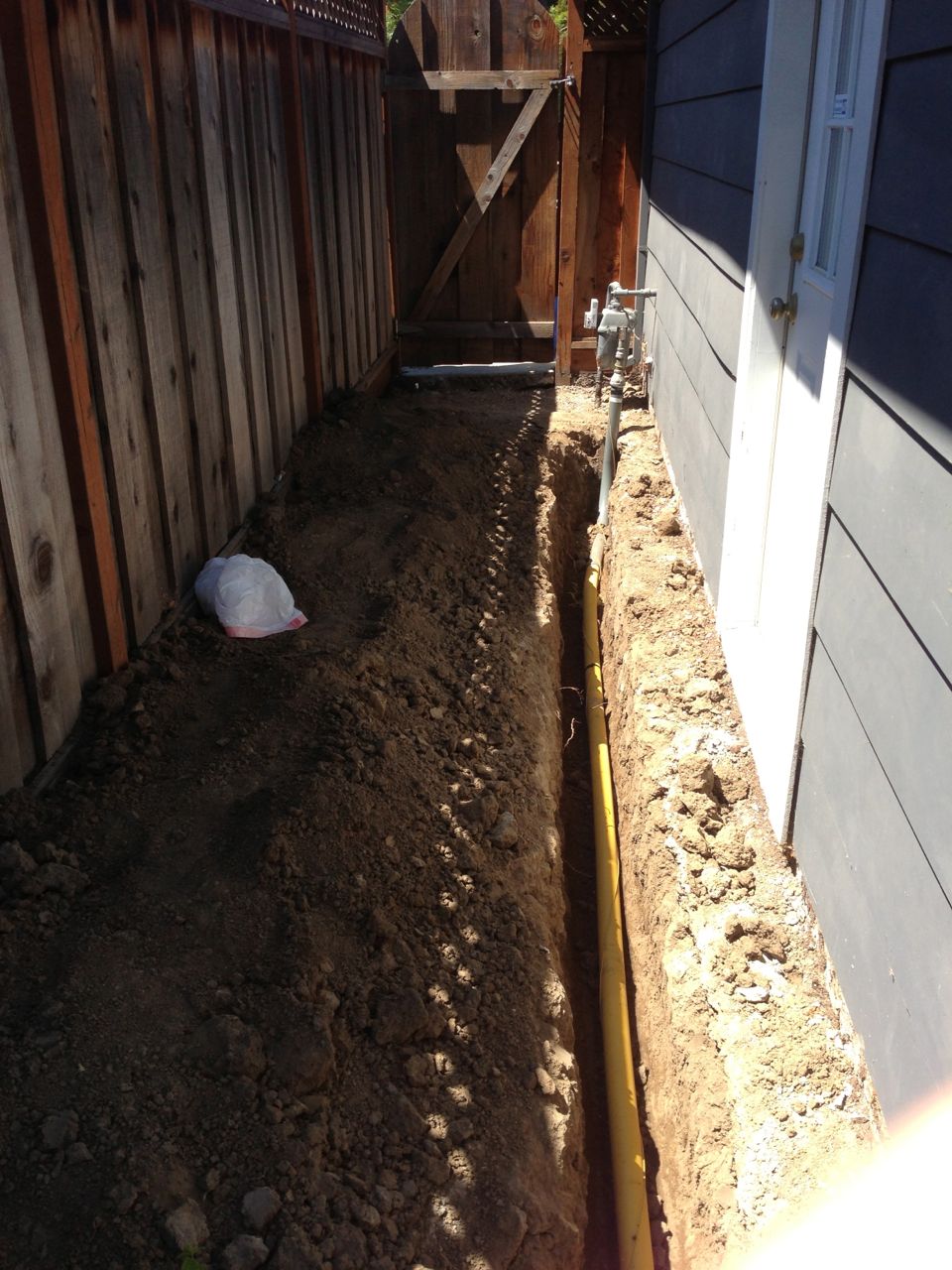 Sidewalk with gas line