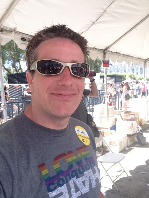 Me volunteering at the HRC Booth