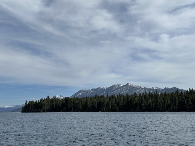 Still snow on the peaks of the mountains in June