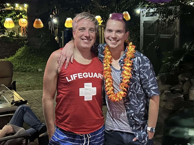 Myke and James at Halloween