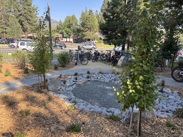 Bike racks at the Keep Tahoe Blue center
