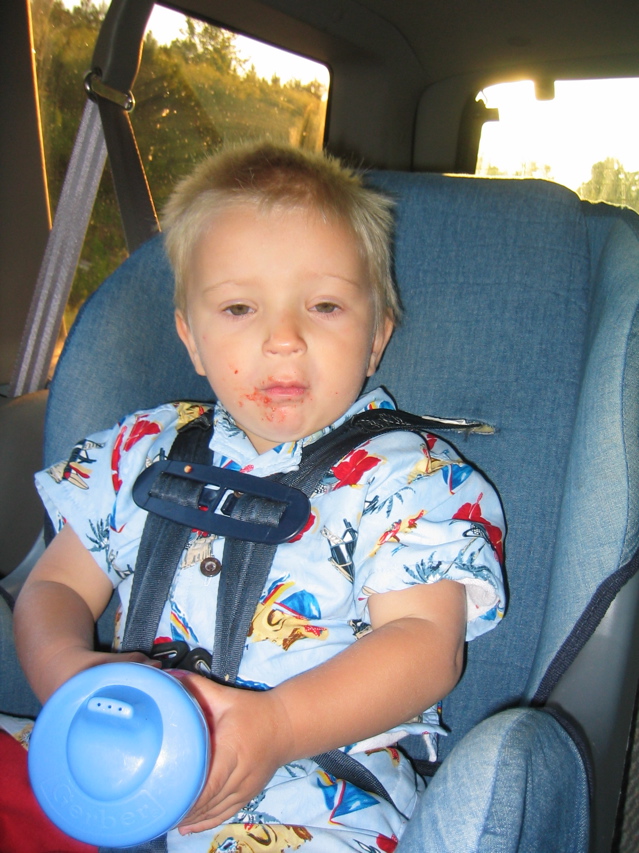 Theo in the carseat