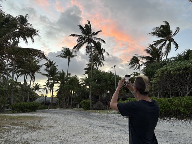 James photographing the fire sky