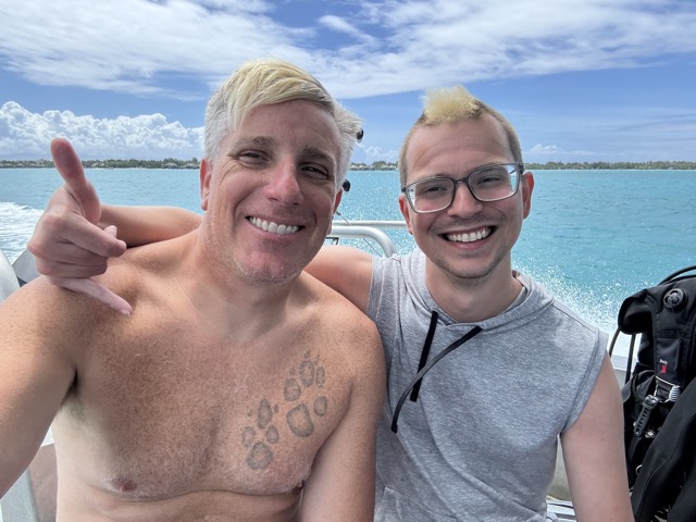 Myke and James, ready to go diving