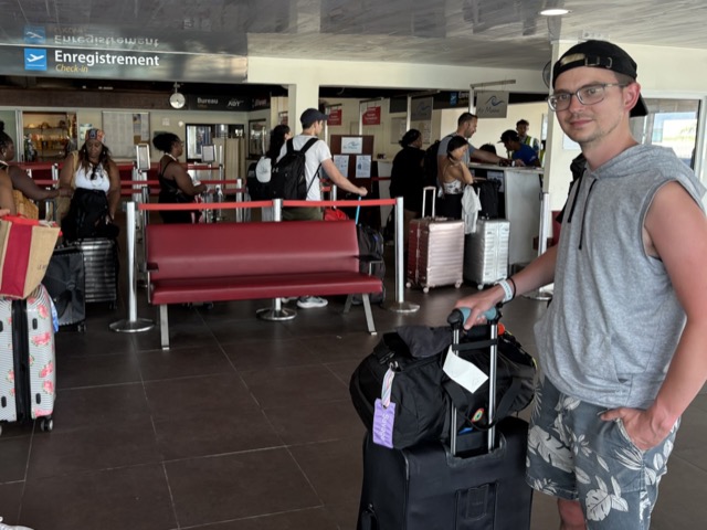 Checking in at the BOB airport