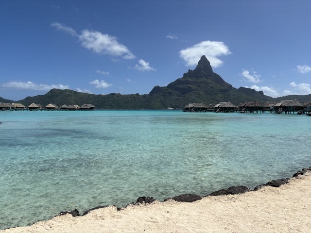 Looking out from the beach of the Thalasso