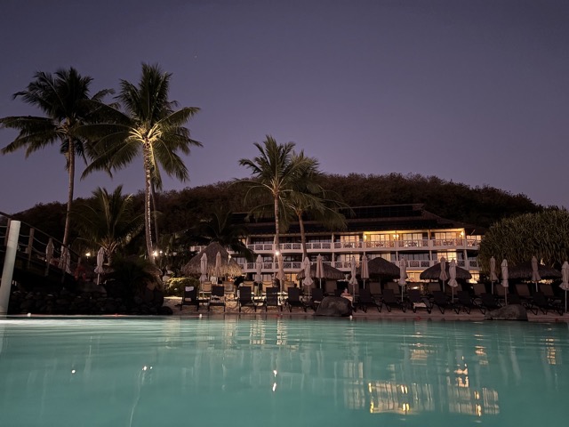 Looking back at the hotel from the pool
