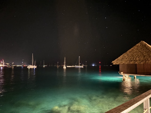 Looking out over the lagoon at night