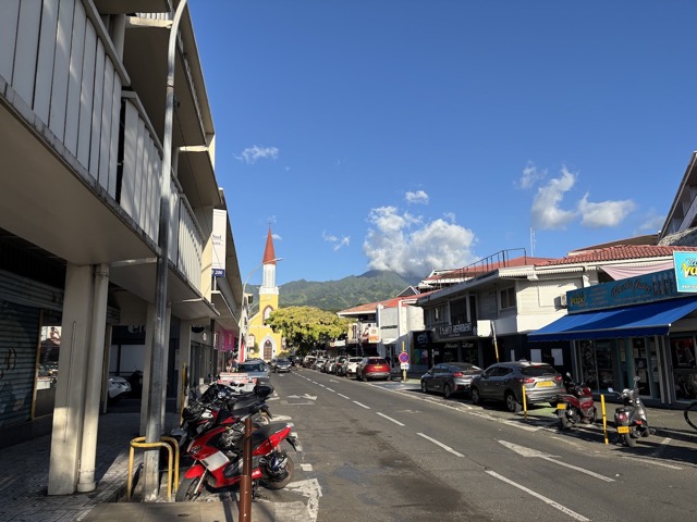 Looking towards the Cathedral of Our Lady of the Immaculate Conception of Papeete