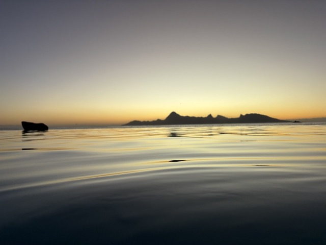 Sunset from the edge of the pool