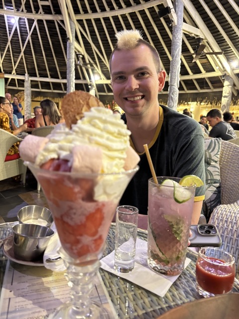 Dinner tonight was french fries and ice cream