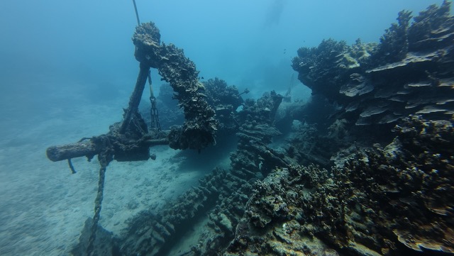 Coming up to the shipwreck