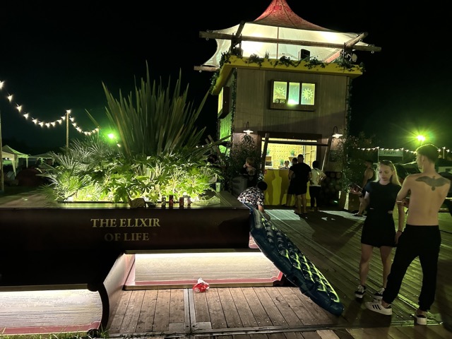 Staying in Magnificent Greens, Yellow section. This was our District House where you could inflate your air mattress and buy bottled water.