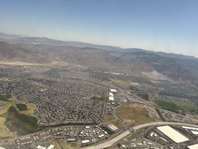Flying over Reno on my way to Europe!