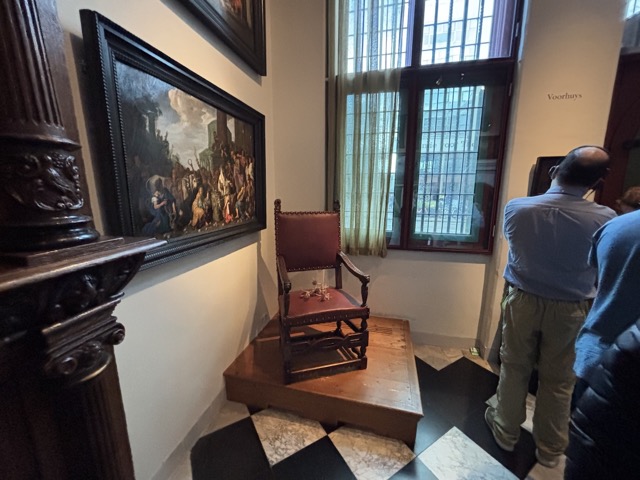 The staff had placed prickly weeds on each of the chairs to prevent you from sitting on them