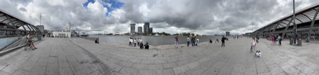 Just outside the train station, pano looking northeast