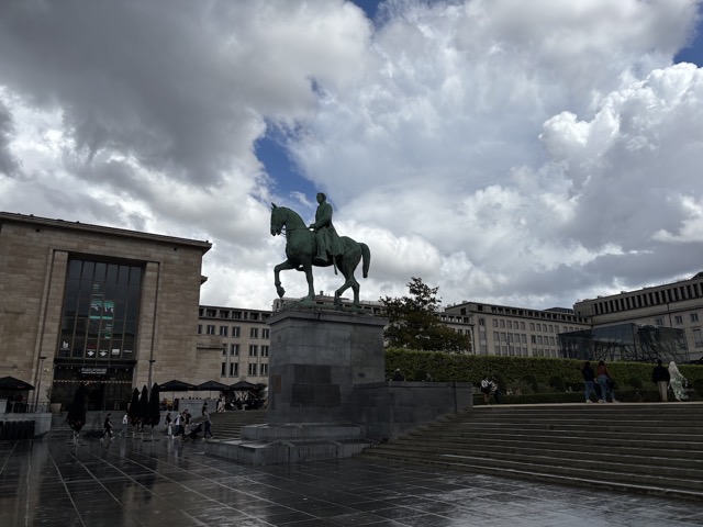 Statue of King Albert I, the third king of the Belgians, outside of the Mont des Arts