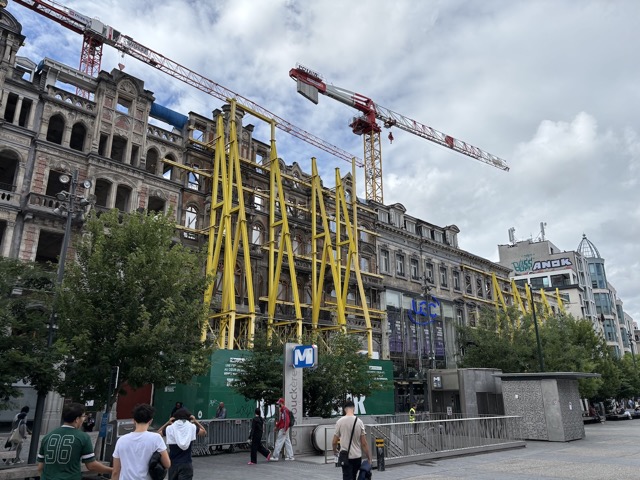 This was really cool..they were building a new building but kept the previous building façade