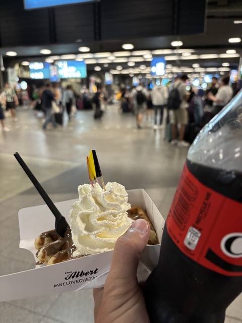 Arrived at Gare-du-midi and had to get a Belgian waffle