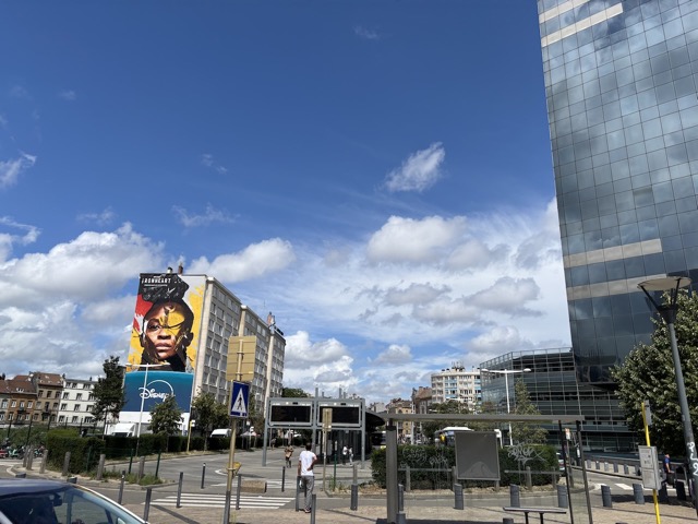 Downtown Brussels just outside of the train station