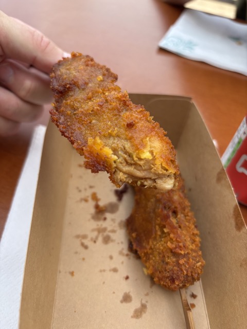 Chicken sticks for lunch