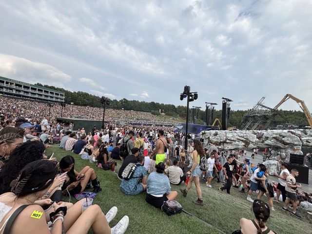 Sitting on the hill at the MainStage