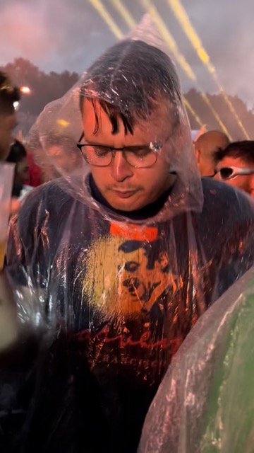 Brennan dancing in the rain