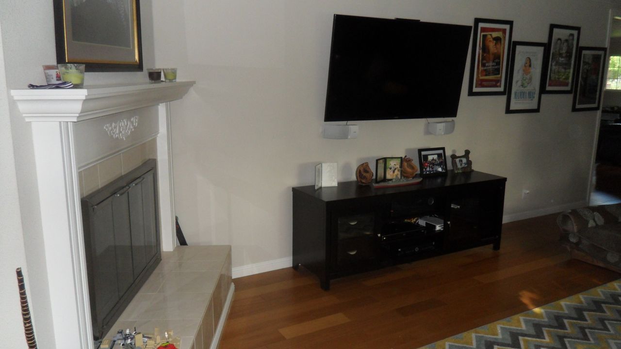 Living Room TV and Fireplace